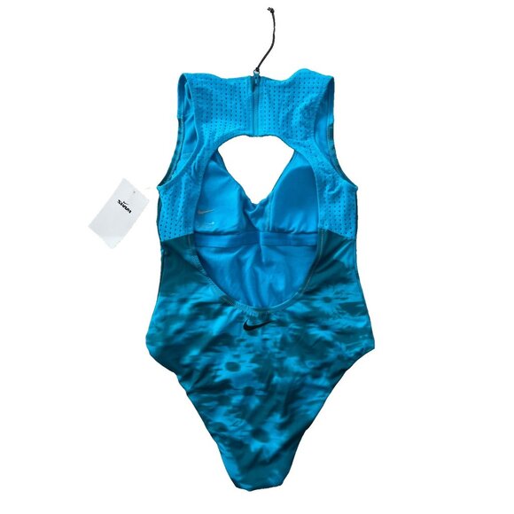Nike NESSD310 Floral Fade Keyhole Back Swimsuit Blue Lightning ( S ) - Picture 3 of 3